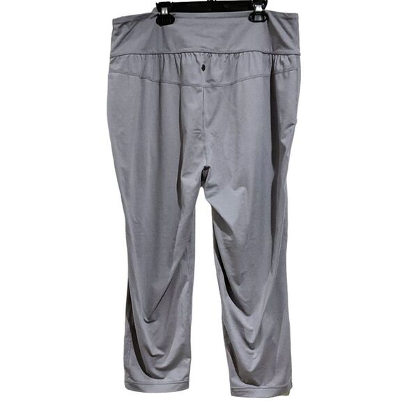 PrAna Ryley harem crop pants loungewear gray stripes size XL - Picture 7 of 13